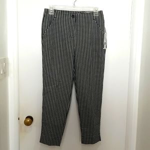 Worthington Slim Ankle Black And White Plaid Pants Women's Size 2 Petite